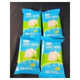 4 packs 30 ct each adult wipes