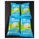 4 packs 30 ct each adult wipes