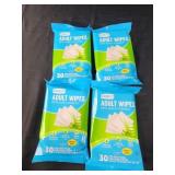 4 packs 30 ct each adult wipes