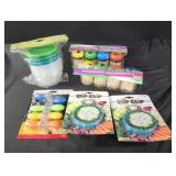 Snack n pack containers, dip clips, toothpicks,