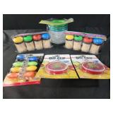 Snack n pack containers, dip clips, toothpicks,