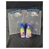 2 litter trap mats and 2 traveling pet water