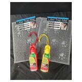 2 litter trap mats and 2 traveling pet water