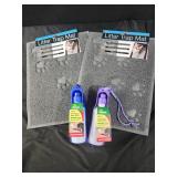 2 litter trap mats and 2 traveling pet water