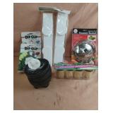 Steamer basket, salsa bowls, paper towels holders