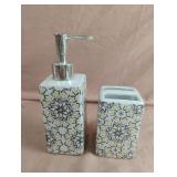 Bathroom toothbrush holder and soap dispenser