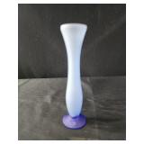 Frosted blue bud vase 6.5"