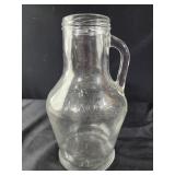 vintage Tasso Olive brand clear glass pitcher