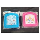 2 sandwich keepers, unicorn and sea life