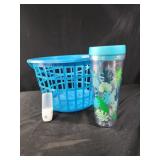 Plastic basket, nightlight,  tall plastic drink