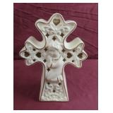 Cross hand crafted candle holder 7.5" tall