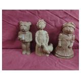 Bears and a girl resin figurines. 4.5" tall