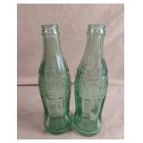 Vintage Coca-Cola green 8 fl oz glass bottles