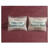 Princess Sleeps Here embroidery throw pillows. 8