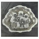 Vtg Mikasa glass candy dish, holiday