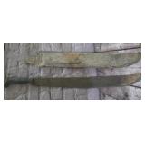 27" vintage machete and sheath