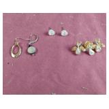 Angel pins, cz earrings and mix matched earrings