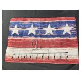 Red white and blue placemat. Multi hook hanger