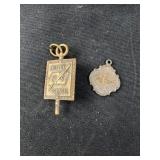Vintage Confirmation Medal with Dove pendant
