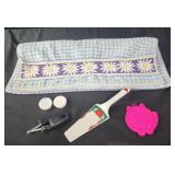 Deck the halls cake server, Towel, sharpener,