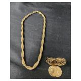 Vintage Sarah Coventry goldtone twisted necklace