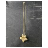 J Crew Crystal Gold Tone Rhinestone Flower