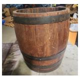 12x14 wooden barrel with rope handles