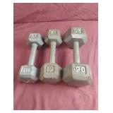 Weights 10, 12 and 20 lbs