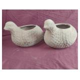 Set of 2 quail planters 11 x 7.5