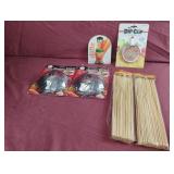 Steamers baskets, bamboo skewers, dip clips and