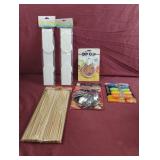 Corn holders, steamer basket, bamboo skewers, dip