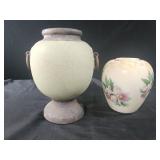 Urn vase green 7.5" floral vase 5"