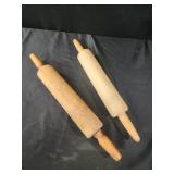 2 wooden rolling pins