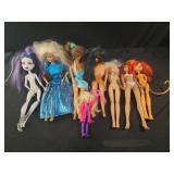 Assorted Barbie dolls, monster High