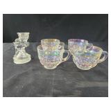 Vintage Federal Glass Iridescent Thumbprint 4