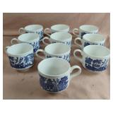 Blue Willow cups. 10 total 2 3/4" tall