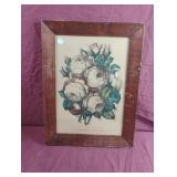 Currier & Ives "The Hundred Leaf Rose" framed