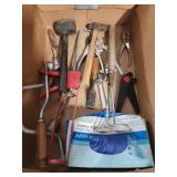 Assorted tools, gloves.