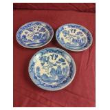 Blue Willow saucers made in Japan