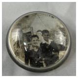 Glass Paperweight with Photograph of Boys