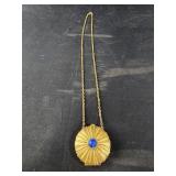 Vtg. Estee Lauder Gold Tone Blue Solid Perfume