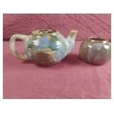 Hermitage Marble Pottery tea pot and vase