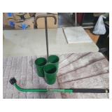 Cut flower caddy and 36" shower wand