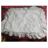 Blue ruffled pillow shams for standard size