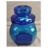 Royal Cobalt Blue Glass Small Apothecary Jar