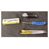 Flying Falcon pocket knife, 2 pens and finger