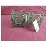 Island Creek metal candle holders set of 2. 3.5"