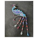 Vintage AVON Silver Tone Peacock Brooch,