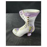 Lavender Floral Ladies Boot Small Vase 4.5"