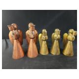 5 vintage brass and copper angel candle holder